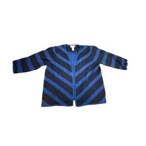 Alfred Dunner - WOMAN 1X Cardigan Combo Blue - Built-In Tank - Metallic  - EUC